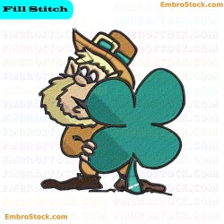 Dwarf And Four Leaf Clover Embroidery Design 2