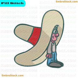Dwarf Wearing An Oversized Hat Embroidery Design 4