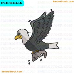 Eagle Carrying Fish Embroidery Design 4