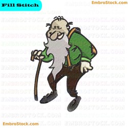 Elderly Person Embroidery Design 7