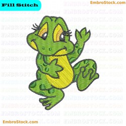 Elegant Frog Embroidery Design 6