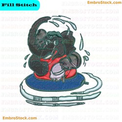 Elephant Elephants Embroidery Design 10