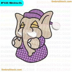 Elephant Embroidery Design 10