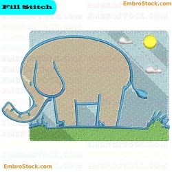 Elephant Embroidery Design 17