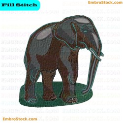 Elephant Embroidery Design 5