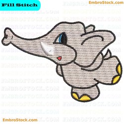 Elephant Embroidery Design 9