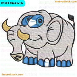 Elephant Wearing Mask Embroidery Design 5