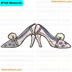 Embellished High Heeled Shoes Embroidery Design 2