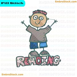 Encouraging Children To Read Embroidery Design 21