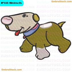 Energetic Dog Embroidery Design 2