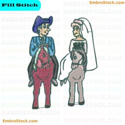 Equestrian Wedding Embroidery Design 2