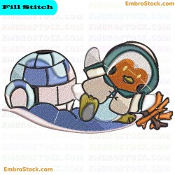 Eskimo And Igloo Embroidery Design 6