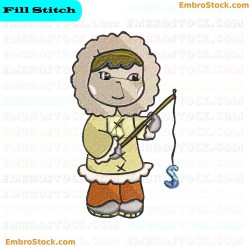 Eskimo Character Embroidery Design 1