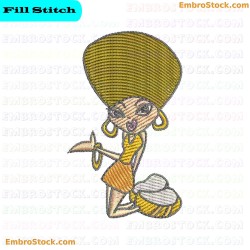 Exaggerated Female Figure Embroidery Design 6