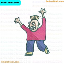 Excited Character Embroidery Design 8