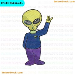 Extraterrestrial Beings Embroidery Design 2