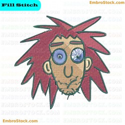 Face With Unkempt Hair Embroidery Design 10