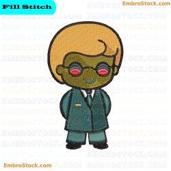 Faceless Character Embroidery Design 4