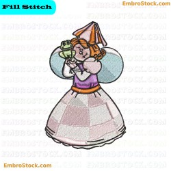 Fairy And Frog Embroidery Design 2