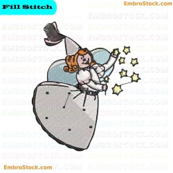 Fairy Fairies Stars Embroidery Design 7