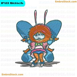 Fantasy Character With Butterfly Wings Embroidery Design 4