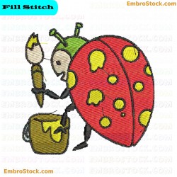 Fantasy Ladybug Character Embroidery Design 19