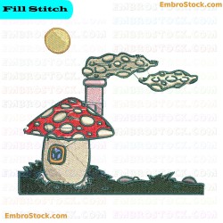 Fantasy Mushroom Embroidery Design 3