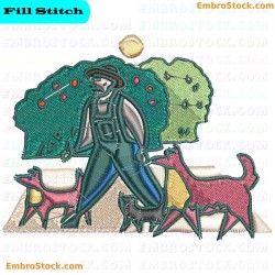 Farm Scene Embroidery Design 2