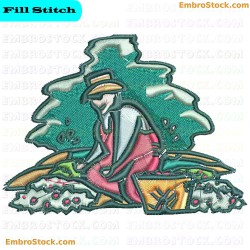 Farmer Embroidery Design 19