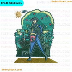 Farmer Embroidery Design 1