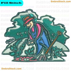 Farmer Working In The Field Embroidery Design 28