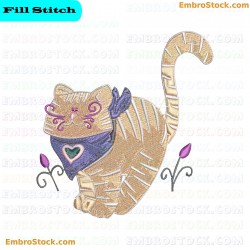 Fashion Cat Embroidery Design 2