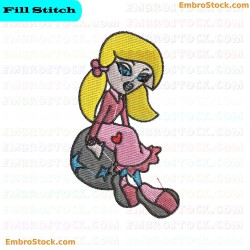 Female Character Embroidery Design 2