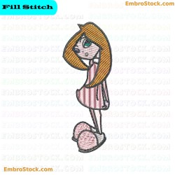 Female Character Embroidery Design 3