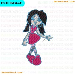 Female Character Embroidery Design 4