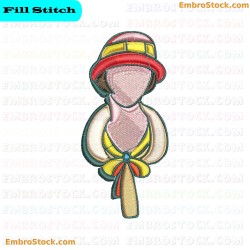 Female Figure Embroidery Design 7