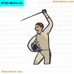 Fencing Athlete Embroidery Design 11