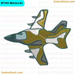 Fighter Jet Embroidery Design 18