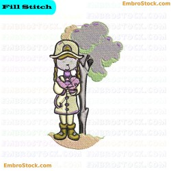 Firefighter Character Embroidery Design 4