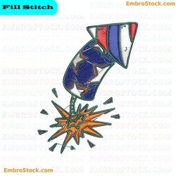 Firework Rocket Embroidery Design 5