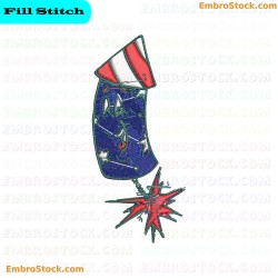 Firework Rocket Embroidery Design 6