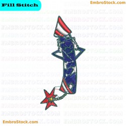 Fireworks Rocket Embroidery Design 4