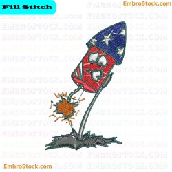 Fireworks Rocket Embroidery Design 9