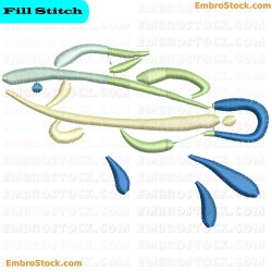 Fish Embroidery Design 6