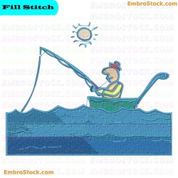 Fishing Embroidery Design 3