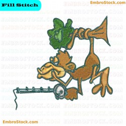 Fishing Monkey Embroidery Design 3