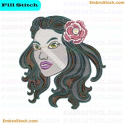 Floral Ladies Embroidery Design 5