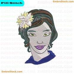 Floral Lady Embroidery Design 6