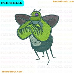 Fly Embroidery Design 4