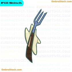 Fork Embroidery Design 3